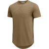 imageCOOFANDY Mens T Shirts Casual Short Sleeve Cotton Tee Shirts Hipster Hip Hop Longline TShirt Basic Summer TopsOne Piece Khaki