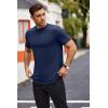 imageCOOFANDY Mens T Shirts Casual Short Sleeve Cotton Tee Shirts Hipster Hip Hop Longline TShirt Basic Summer TopsOne Piece Navy Blue