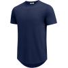 imageCOOFANDY Mens T Shirts Casual Short Sleeve Cotton Tee Shirts Hipster Hip Hop Longline TShirt Basic Summer TopsOne Piece Navy Blue