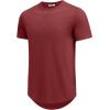 imageCOOFANDY Mens T Shirts Casual Short Sleeve Cotton Tee Shirts Hipster Hip Hop Longline TShirt Basic Summer TopsOne Piece Wine Red