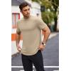 imageCOOFANDY Mens T Shirts Casual Short Sleeve Cotton Tee Shirts Hipster Hip Hop Longline TShirt Basic Summer TopsTwo Pack Black  Light Khaki