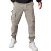 imageCOOFANDY Mens Cargo Joggers Drawstring Jogger Cargo Pants Fashion Tapered Pants with Multi PocketsLight Khaki