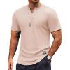 imageCOOFANDY Mens Muscle TShirts VNeck Slim Fit Workout Shirt Short Sleeve Longline Gym Athletic Tee ShirtsBeige