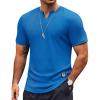 imageCOOFANDY Mens Muscle TShirts VNeck Slim Fit Workout Shirt Short Sleeve Longline Gym Athletic Tee ShirtsBlue