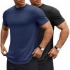 imageCOOFANDY Mens T Shirts Casual Short Sleeve Cotton Tee Shirts Hipster Hip Hop Longline TShirt Basic Summer TopsTwo Pack Black  Navy Blue