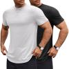 imageCOOFANDY Mens T Shirts Casual Short Sleeve Cotton Tee Shirts Hipster Hip Hop Longline TShirt Basic Summer TopsTwo Pack Black  White