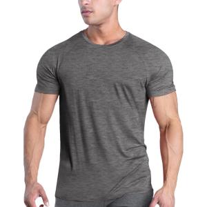 imageCOOFANDY Mens 3 Pack Workout T Shirts Short Sleeve Gym Bodybuilding Muscle Shirt Base Layer Fitness Tee TopsGrey