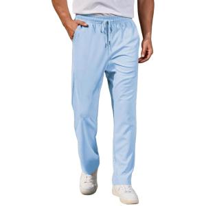 imageCOOFANDY Mens Casual Pants Waffle Knit Yoga Pants Lightweight Sweatpants Open Bottom Lounge TrousersSky Blue
