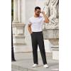 imageCOOFANDY Men Casual Cotton Pants Classic Fit Stretch Chino Pant Flat Front WrinkleFree PantsBlack