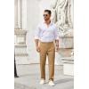 imageCOOFANDY Men Casual Cotton Pants Classic Fit Stretch Chino Pant Flat Front WrinkleFree PantsKhaki