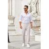 imageCOOFANDY Men Casual Cotton Pants Classic Fit Stretch Chino Pant Flat Front WrinkleFree PantsLight Grey