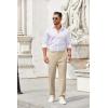 imageCOOFANDY Men Casual Cotton Pants Classic Fit Stretch Chino Pant Flat Front WrinkleFree PantsLight Khaki