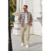 imageCOOFANDY Men Casual Cotton Pants Classic Fit Stretch Chino Pant Flat Front WrinkleFree PantsLight Khaki