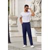 imageCOOFANDY Men Casual Cotton Pants Classic Fit Stretch Chino Pant Flat Front WrinkleFree PantsNavy Blue