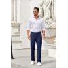 imageCOOFANDY Men Casual Cotton Pants Classic Fit Stretch Chino Pant Flat Front WrinkleFree PantsNavy Blue