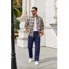 imageCOOFANDY Men Casual Cotton Pants Classic Fit Stretch Chino Pant Flat Front WrinkleFree PantsNavy Blue