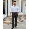 imageCOOFANDY Men Linen Dress Pants Classic Fit Suit Pants Lightweight Wrinkle Free Casual TrousersBlack