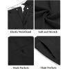 imageCOOFANDY Men Linen Dress Pants Classic Fit Suit Pants Lightweight Wrinkle Free Casual TrousersBlack