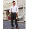imageCOOFANDY Men Linen Dress Pants Classic Fit Suit Pants Lightweight Wrinkle Free Casual TrousersBlack