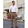 imageCOOFANDY Men Linen Dress Pants Classic Fit Suit Pants Lightweight Wrinkle Free Casual TrousersBrown