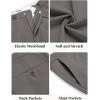 imageCOOFANDY Men Linen Dress Pants Classic Fit Suit Pants Lightweight Wrinkle Free Casual TrousersDark Grey