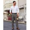 imageCOOFANDY Men Linen Dress Pants Classic Fit Suit Pants Lightweight Wrinkle Free Casual TrousersDark Grey