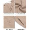 imageCOOFANDY Men Linen Dress Pants Classic Fit Suit Pants Lightweight Wrinkle Free Casual TrousersDark Khaki