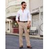 imageCOOFANDY Men Linen Dress Pants Classic Fit Suit Pants Lightweight Wrinkle Free Casual TrousersDark Khaki