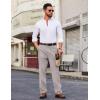 imageCOOFANDY Men Linen Dress Pants Classic Fit Suit Pants Lightweight Wrinkle Free Casual TrousersLight Grey