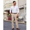 imageCOOFANDY Men Linen Dress Pants Classic Fit Suit Pants Lightweight Wrinkle Free Casual TrousersLight Khaki