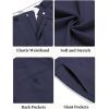 imageCOOFANDY Men Linen Dress Pants Classic Fit Suit Pants Lightweight Wrinkle Free Casual TrousersNavy Blue