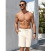 imageCOOFANDY Mens Beach Shorts 9quot Elastic Waist Drawstring Casual Shorts Regular Fit Summer Textured ShortsBeige