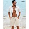 imageCOOFANDY Mens Beach Shorts 9quot Elastic Waist Drawstring Casual Shorts Regular Fit Summer Textured ShortsBeige