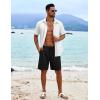 imageCOOFANDY Mens Beach Shorts 9quot Elastic Waist Drawstring Casual Shorts Regular Fit Summer Textured ShortsBlack