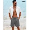 imageCOOFANDY Mens Beach Shorts 9quot Elastic Waist Drawstring Casual Shorts Regular Fit Summer Textured ShortsDark Grey