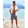 imageCOOFANDY Mens Beach Shorts 9quot Elastic Waist Drawstring Casual Shorts Regular Fit Summer Textured ShortsDark Grey