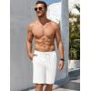 imageCOOFANDY Mens Beach Shorts 9quot Elastic Waist Drawstring Casual Shorts Regular Fit Summer Textured ShortsWhite