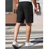 imageCOOFANDY Mens Cargo Shorts 9quot Relaxed Fit Casual Shorts Internal Drawstring Outdoor Hiking Shorts with Multi PocketsBlack