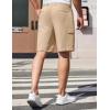 imageCOOFANDY Mens Cargo Shorts 9quot Relaxed Fit Casual Shorts Internal Drawstring Outdoor Hiking Shorts with Multi PocketsDark Khaki