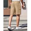 imageCOOFANDY Mens Cargo Shorts 9quot Relaxed Fit Casual Shorts Internal Drawstring Outdoor Hiking Shorts with Multi PocketsKhaki