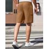 imageCOOFANDY Mens Cargo Shorts 9quot Relaxed Fit Casual Shorts Internal Drawstring Outdoor Hiking Shorts with Multi PocketsLight Brown