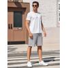 imageCOOFANDY Mens Cargo Shorts 9quot Relaxed Fit Casual Shorts Internal Drawstring Outdoor Hiking Shorts with Multi PocketsLight Grey