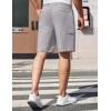 imageCOOFANDY Mens Cargo Shorts 9quot Relaxed Fit Casual Shorts Internal Drawstring Outdoor Hiking Shorts with Multi PocketsLight Grey