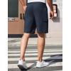 imageCOOFANDY Mens Cargo Shorts 9quot Relaxed Fit Casual Shorts Internal Drawstring Outdoor Hiking Shorts with Multi PocketsNavy Blue