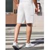 imageCOOFANDY Mens Cargo Shorts 9quot Relaxed Fit Casual Shorts Internal Drawstring Outdoor Hiking Shorts with Multi PocketsWhite