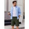 imageCOOFANDY Mens Casual Shorts 9 Inch Flat Front Lightweight Summer Beach Vacation ShortsArmy Green