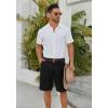 imageCOOFANDY Mens Casual Shorts 9 Inch Flat Front Lightweight Summer Beach Vacation ShortsBlack