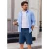 imageCOOFANDY Mens Casual Shorts 9 Inch Flat Front Lightweight Summer Beach Vacation ShortsBlue