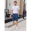 imageCOOFANDY Mens Casual Shorts 9 Inch Flat Front Lightweight Summer Beach Vacation ShortsBlue