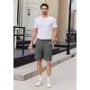 imageCOOFANDY Mens Casual Shorts 9 Inch Flat Front Lightweight Summer Beach Vacation ShortsDrak Grey